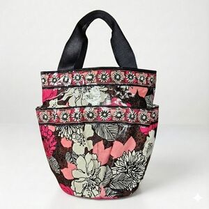 Vera Bradley 11x10x6" Shower Caddy Garden Beach Tote Pink Floral Coated Mesh